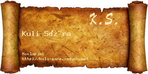 Kuli Sára névjegykártya