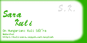 sara kuli business card